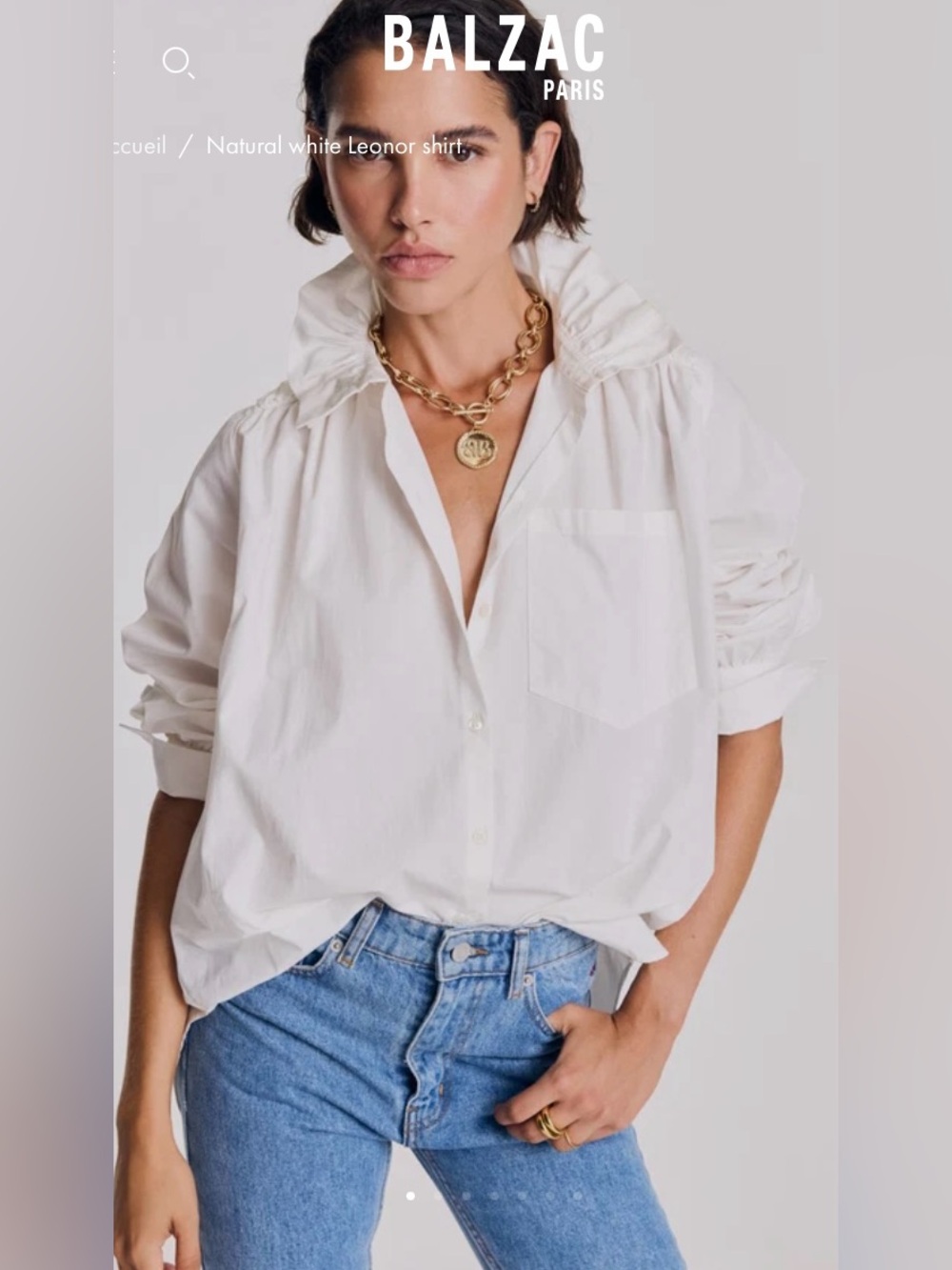 Balzac Paris Leonor cotton long sleeve shirt. Size 36
